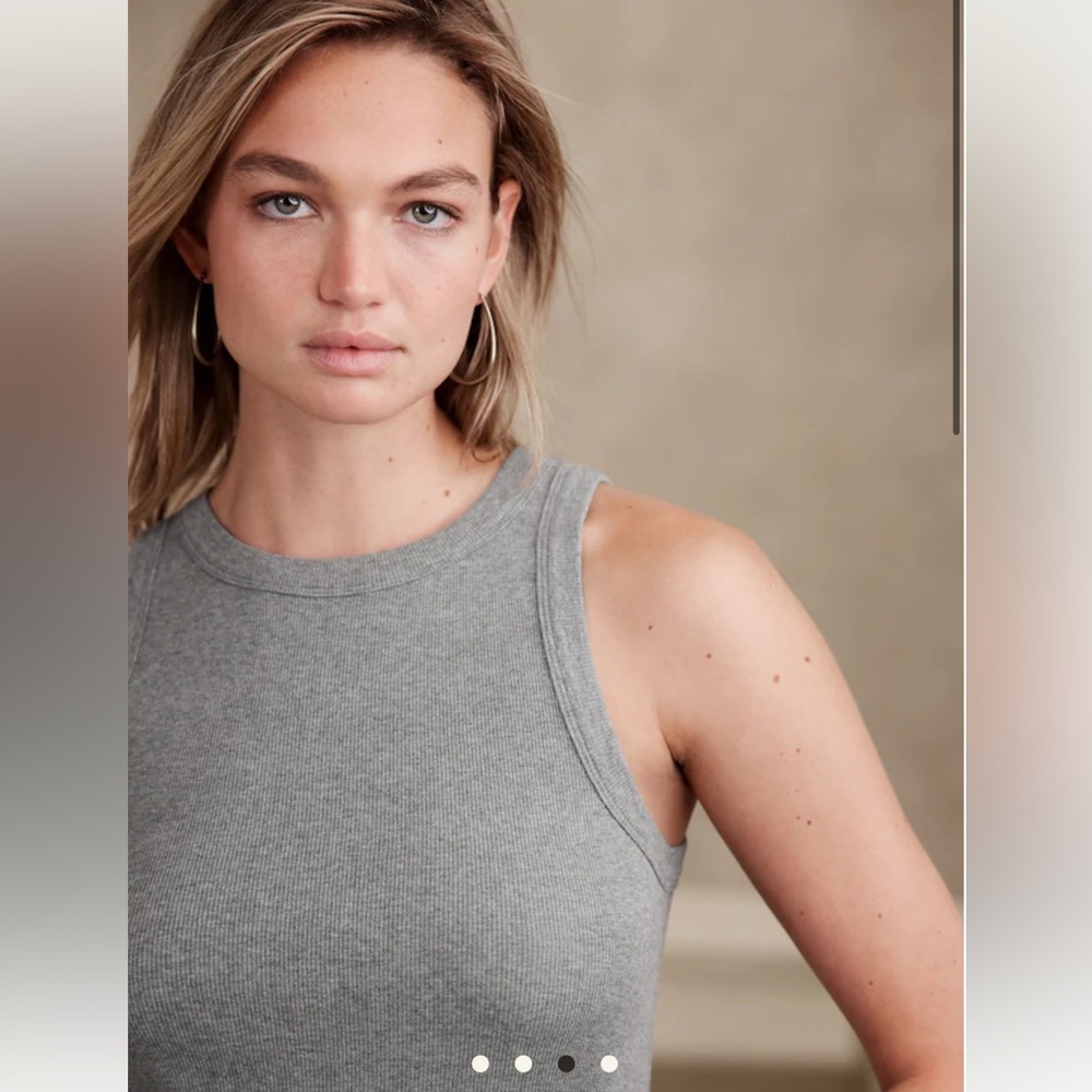 2-pack gray ribbed fitted tank top - Picture 2 of 5